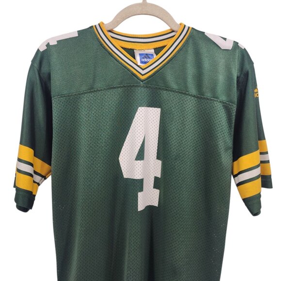 Vintage Green Bay Packers Youth 10/12 Jersey Brett Favre ADIDAS Mesh #4 NFL - Picture 2 of 12